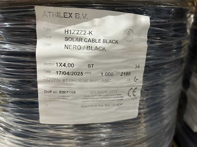 Athilex h1z2z2-k zonnepaneelkabel 1000m op haspel (2x) - afbeelding 6 van  6