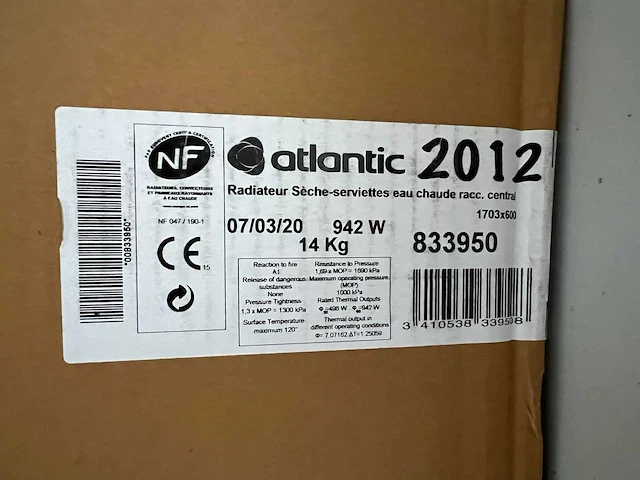 Atlantic - 2012 - handdoekradiator (2x) - afbeelding 3 van  3