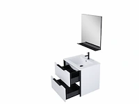 Atlantic badmeubelset aria met spiegel en keramische witte wastafel 60 cm mat wit - afbeelding 2 van  3