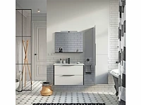 Atlantic badmeubelset aria met spiegel en keramische witte wastafel 60 cm mat wit - afbeelding 3 van  3