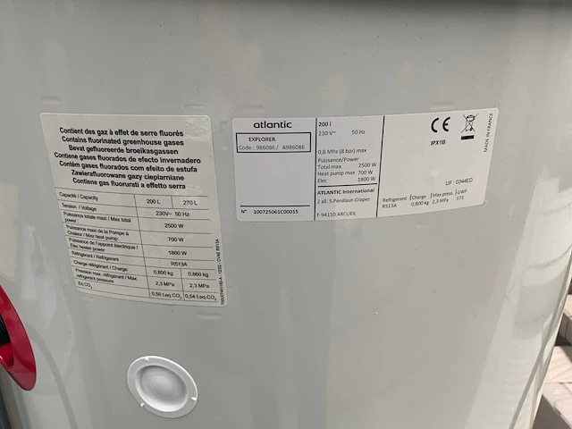 Atlantic explorer 270l warmtepompboiler - afbeelding 8 van  10
