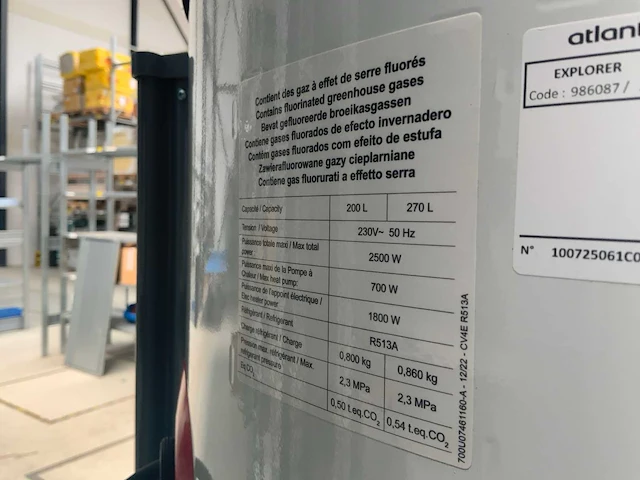 Atlantic explorer 270l warmtepompboiler - afbeelding 11 van  11