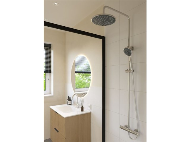 Atlantic regendoucheset asher met handdouche 3 standen en thermostaatkraan chroom hartafstand kraan 15 cm - afbeelding 3 van  3