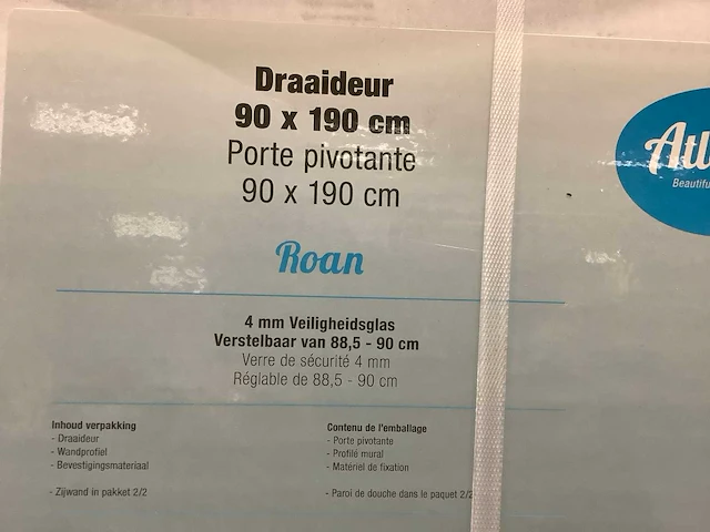 Atlantic roan douchecabine 90x90x190 - afbeelding 4 van  6
