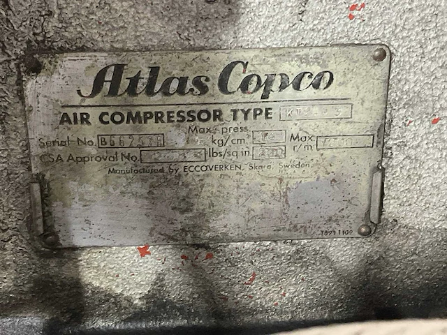 Atlas copco kt2-a3 compressor - afbeelding 9 van  9