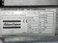 Atlas copco le 2 10 s e 250l + cd 2-cilinder luchtcompressor - afbeelding 16 van  16
