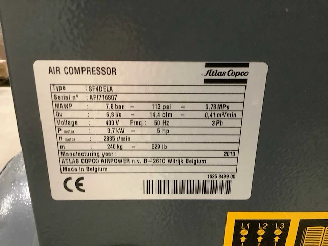 Atlas copco sf 4 ff scrolcompressor - afbeelding 7 van  7
