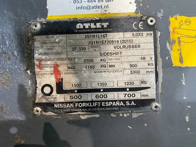 Atlet - jg1n1l16t - forklift trucks - 2010 - afbeelding 12 van  14