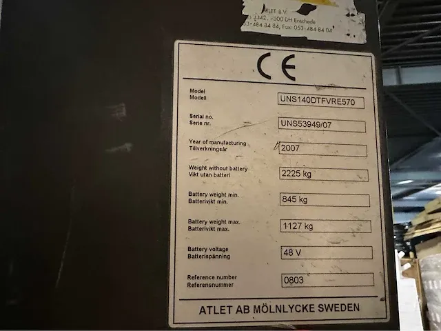 Atlet uns140 reach truck - afbeelding 6 van  12