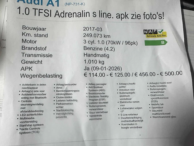 Audi - a1 - 1.0 tfsi adrenalin - np-731-k - afbeelding 10 van  22