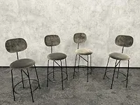 Audo copenhagen/ afteroom - barkruk 64cm velvet taupe - ongebruikt (4x) - afbeelding 1 van  9