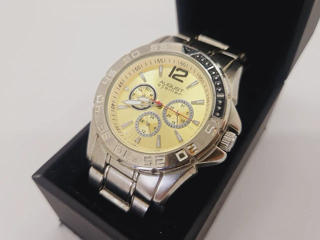 August steiner as8077ss herenhorloge inclusief doos - afbeelding 3 van  9
