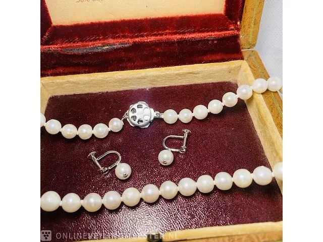 Authentieke akoya parel collier met oorbellen - exclusief uit japan origineel €1700,00 - afbeelding 9 van  10