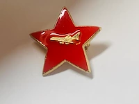 Authentieke rode ster ussr luchtmacht - broche pin - handgeverfd - afbeelding 1 van  2
