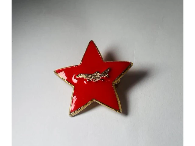 Authentieke rode ster ussr luchtmacht - broche pin - handgeverfd - afbeelding 2 van  2