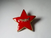 Authentieke rode ster ussr luchtmacht - broche pin - handgeverfd - afbeelding 2 van  2