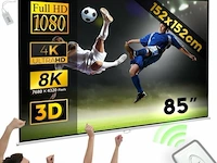 Automatisch beamerscherm hdtv, 8k, 4k, 3d 152 x 152cm - afbeelding 1 van  5