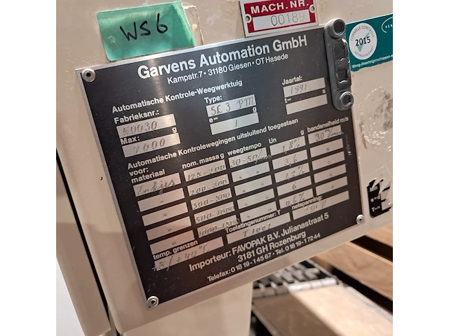 Automatische weegschaal, garvens automation, sl 3 pm, 1991 - afbeelding 15 van  22