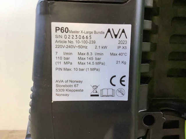 Ava master p60 xl hogedrukreiniger - afbeelding 8 van  8