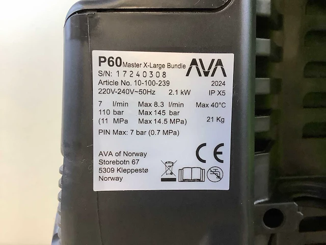 Ava master p60 xl hogedrukreiniger - afbeelding 8 van  8