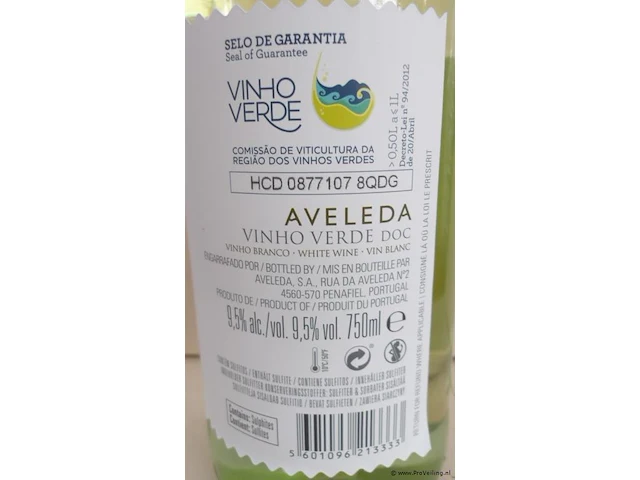 Aveleda fonte vinho verdie - 750 ml - winkelverkoopprijs € 8.95 - afbeelding 3 van  3