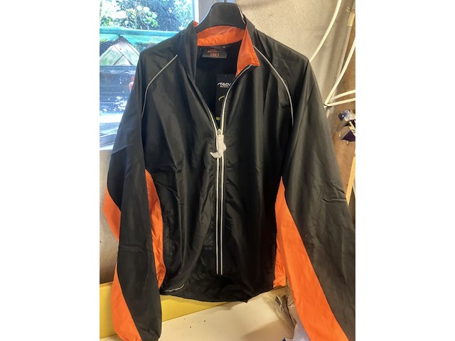 Avento running jasje, zwart met oranje afzetting maat xl - afbeelding 2 van  5