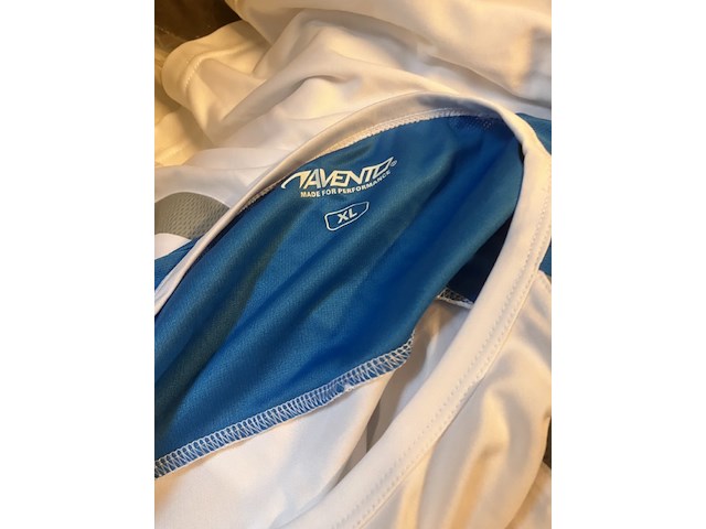 Avento sport t shirt wit met blauwe mouwen maat l - afbeelding 4 van  7