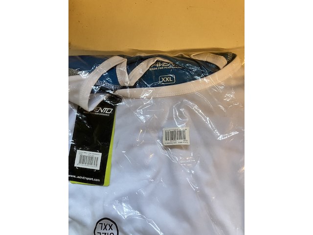 Avento sport t shirt wit met blauwe mouwen maat xxl - afbeelding 3 van  7