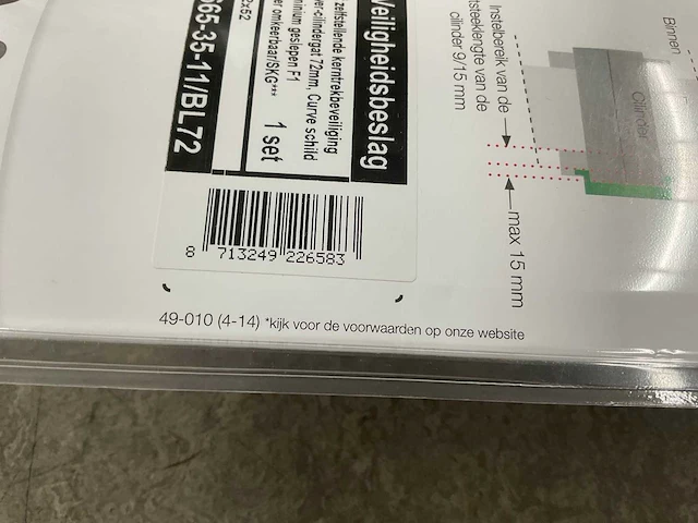 Axa - 6665 - veiligheidsbeslag buitendeur (5x) - afbeelding 4 van  4