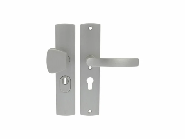 Axa veiligheidsbeslag (curve plus) inox geslepen: knop-kruk (model sblok) pc55 met kerntrekbeveiliging skg*** - afbeelding 1 van  1