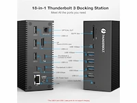 Ayclif 18in1 thunderbolt 3 dockingstation 100 w laptoplading 18 w smartphone opladen zwart - afbeelding 2 van  5