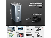 Ayclif usbcdockingstation 16in1 drievoudige display universeel dockingstation voor macbook pro/air hp dell 3 x hdmi 100 w - afbeelding 2 van  5
