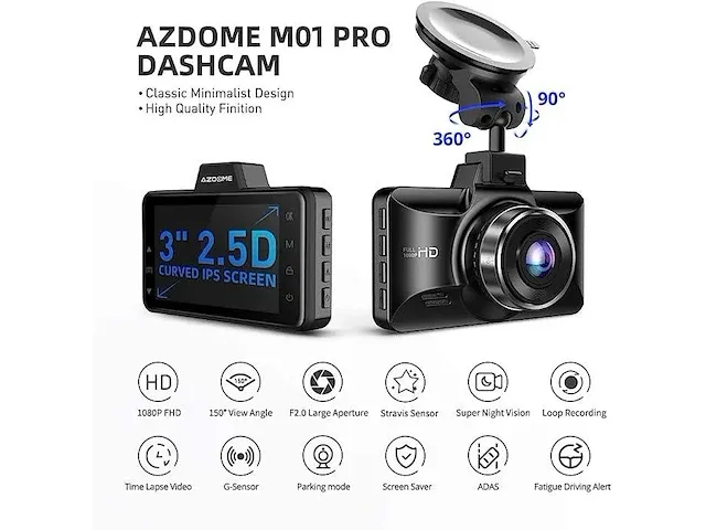 Azdome dashcam 1080p fhd - afbeelding 2 van  2