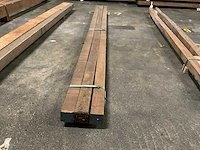 Azobé gepunte palen 70x70 mm (3x) - afbeelding 2 van  5