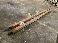 Azobé gepunte palen geschaafd 65x65 mm (2x) - afbeelding 3 van  5