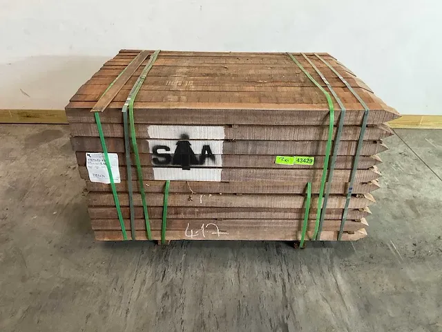 Azobé hardhouten tuinpaal gepunt 150x7x7 cm (10x) - afbeelding 2 van  5