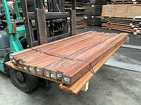 Azobé hardhouten tuinpaal gepunt 200x6,5x6,5 cm (11x) - afbeelding 13 van  15