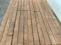 Azobé hardhouten tuinpaal gepunt 200x7x7 cm (10x) - afbeelding 4 van  5