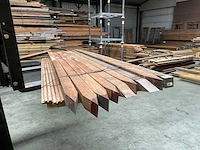 Azobé hardhouten tuinpaal gepunt 270x7x7 cm (9x) - afbeelding 2 van  13