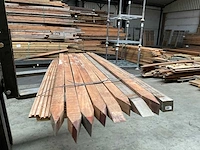 Azobé hardhouten tuinpaal gepunt 270x7x7 cm (9x) - afbeelding 3 van  13