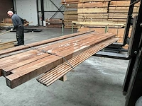 Azobé hardhouten tuinpaal gepunt 270x7x7 cm (9x) - afbeelding 5 van  13