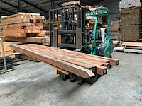 Azobé hardhouten tuinpaal gepunt 270x7x7 cm (9x) - afbeelding 1 van  13