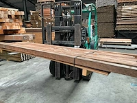 Azobé hardhouten tuinpaal gepunt 270x7x7 cm (9x) - afbeelding 6 van  13