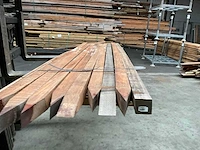 Azobé hardhouten tuinpaal gepunt 270x7x7 cm (9x) - afbeelding 12 van  13