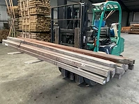 Azobé hardhouten tuinpaal gepunt 300x6x6 cm (21x) - afbeelding 2 van  5