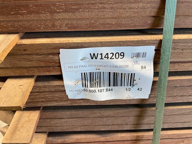 Azobé paal geschaafd gepunt 200x6,5x6,5 cm (42x) - afbeelding 7 van  7