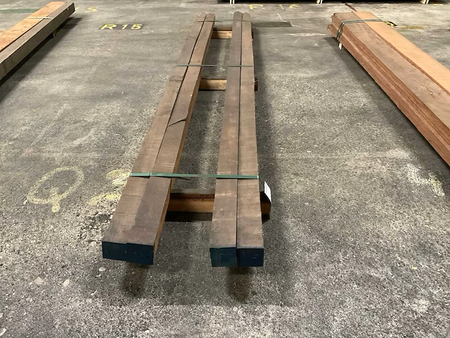 Azobé palen 70x70 mm (4x) - afbeelding 2 van  5