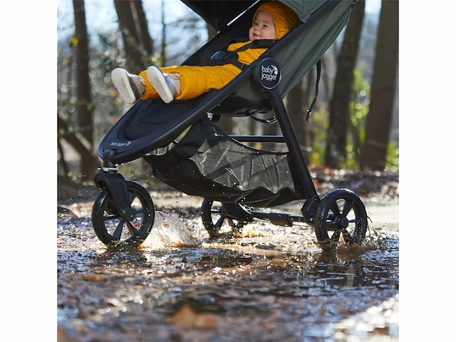 Baby jogger city mini gt2 lichte combi-kinderwagen, vierwielvering voor elk terrein briar green - afbeelding 2 van  3