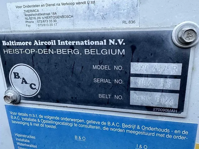 Bac baltimore - cvx 437 r - verdampings condensor - afbeelding 2 van  10