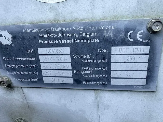 Bac baltimore - ped c100 - verdampings condensor - afbeelding 5 van  5